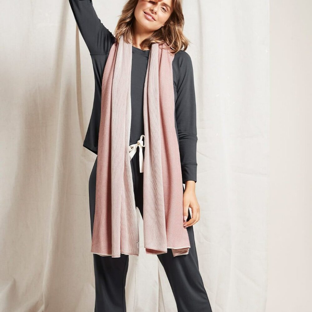 NWT BOODY Organic Bamboo Knit Wrap Scarf - Dusty Pink